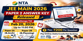 JEE Main 2026 Session 1 BArch/BPlan Answer Key Released; Objection Window Open Till February 20